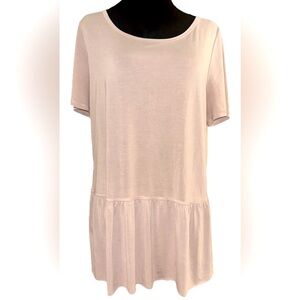 Mote, Babydoll Modal Top, Blush- Corset Tie Back, Size Large